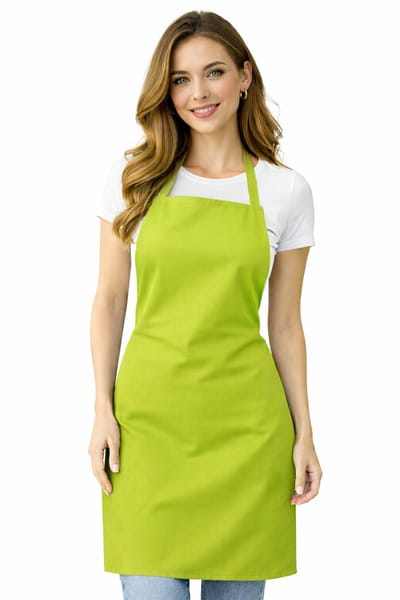 Budget - Basics - Horecaschort - Unisex Schort - Actieschort - Keukenschort - Catering - Kookschort - Halterschort - 65 x 90 cm - 100% katoen - limoen