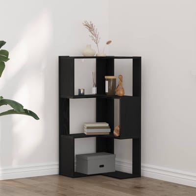 vidaXL - Boekenkast - 3-laags - 50 - x - 50 - x102 - cm - Zwart - Eiken