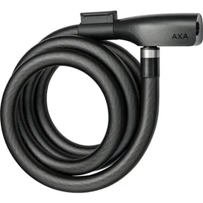 AXA Resolute 15-180 Kabelslot – 180 cm – 15 mm – Automatische kliksluiting – Inclusief framehouder – Matzwart