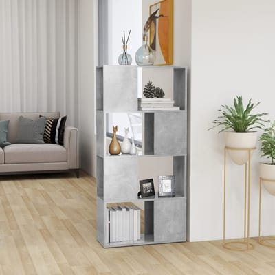 vidaXL - Boekenkast/kamerscherm - 60x24x124,5 - cm - betongrijs