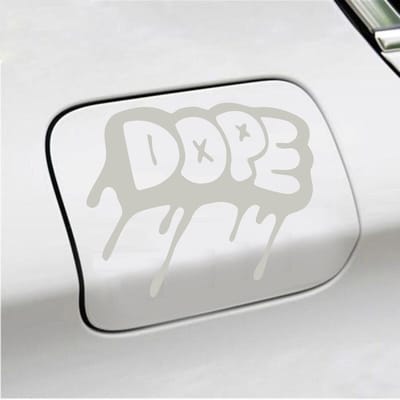 Bumpersticker - Dope - 12,3 X 14,8 - Zilver