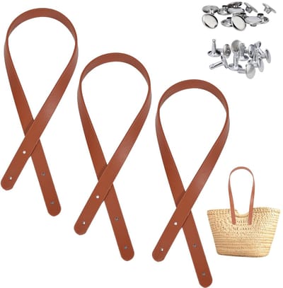 Dailygoods- Draagriem 65 cm - Portemonnee-riem - Gewatteerde Schouderriem - PU-leer - Klinknagels - 3 Stuks - Tasriem