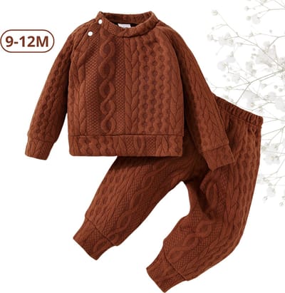 Livano Babykleding - Romper Baby - Winterpak Jongens & meisjes- Pakje - 9-12 Maanden - Licht Bruin