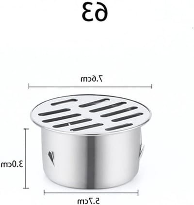 Bodemafvoer RVS - Afvoerputje Rooster - Buiten Afwatering - Anti-verstoppingsfilter - Ø 63 mm - Zilver