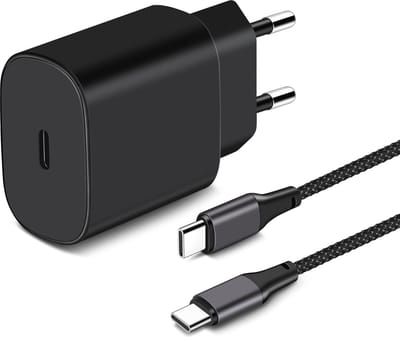 GaN usb C Oplader met sterke usb-C Kabel - 1 Meter - 30w - Snellader - Oplaadkabel usbC - Super Snel Laden