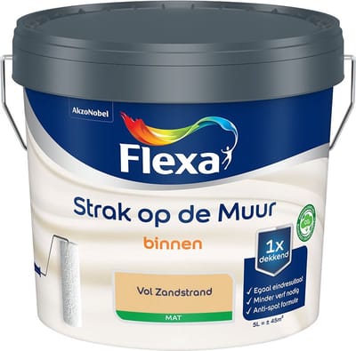Flexa - Strak Op De Muur Binnen Mat - Vol Zandstrand - Mengverf - 5 L