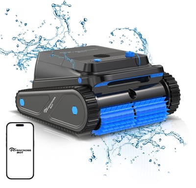 EVERCROSS BOT U8 Zwembadrobot Draadloos-Vier Reinigingsmodi-120 Minuten Vloerreiniging-Schoon Gebied tot 200m²-App Controle-110W Aandrijfmotor-Intelligente Navigatie-Zelfparkeertechnologie