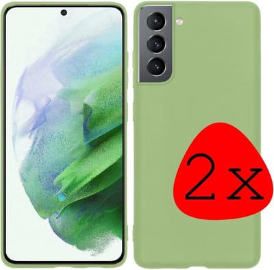 Hoesje 2 Stuks - Geschikt voor Samsung Galaxy S21 - Sterk & Shockproof - Case Siliconen - Back Cover - Telefoon Hoes - Groen