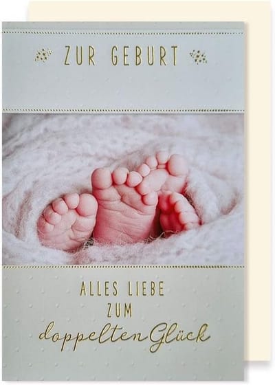 Wenskaart Tweeling Geboorte Jongen en Meisje - Dubbel Geluk