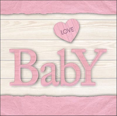 Lunch Servetten Baby love girl - Ambiente - 33x33 cm