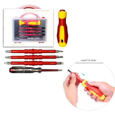 5-in-1 Elektronica Schroevendraaierset Geïsoleerde Multifunctionele Schroevendraaier Kit voor Onderhoud red