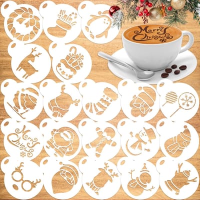 JHUBERS- Cookie Stencil 20 Stuks - Kerst Decoratie - Mal voor Koekjes - Sjablonen voor Desserts - Unieke Patronen - Afmetingen 8,7x6,5 cm - Bakmal