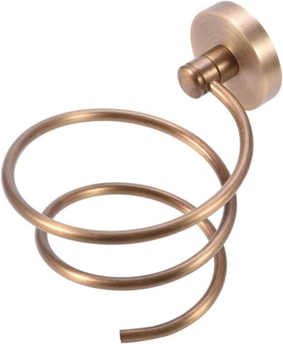 Antieke Haardroger Houder - Wandmontage Solid Brass Opbergrek voor Badkamer en Organisatie Shelf met Ruimte voor Accessoires