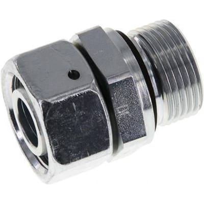 18L & G3/4'' Verzinkt Stalen Rechte Draaidoorvoer Buitendraad 315bar NBR O-ring en Afdichtconus Verstelbaar ISO 8434-1
