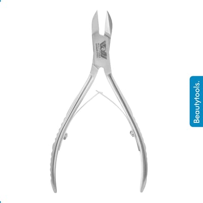 BeautyTools Professionele Nagelknipper -  Nageltang voor (Harde) Teennagels en Kalknagels - Pedicure / Manicure tang - Gebogen Snijvlak 18 mm - INOX (NN-0096)