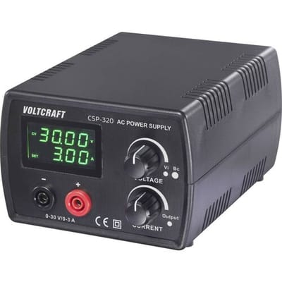 VOLTCRAFT CSP-320 Labvoeding, regelbaar 0 - 30 V/DC 1 - 3 A 90 W netvoeding en accu Aantal uitgangen 1 x