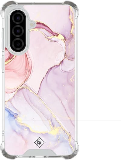 Casimoda® hoesje - Geschikt voor Samsung Galaxy A56 - Marmer roze paars - Shockproof case - Extra sterk - TPU/polycarbonaat - Paars, Transparant