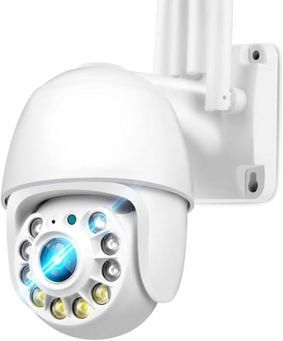 Beveiligingscamera Buiten - IP Camera WiFi - Huisbewaking Bieden - 360 Graden Draaiend - 1080p Resolutie - Wit