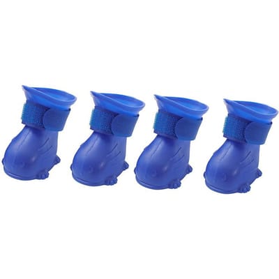 4 stuks/set Hond regenlaarsjes voor kleine middelgrote honden Antislip Regenschoenen Anti-vuil Buiten hondenschoenen Puppy Enkellaarsjes Hondenspullen 4X3.5cm