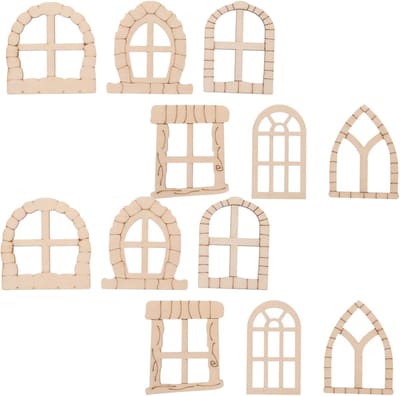 25 Stuks Miniatuur Houten Deurtjes en Raamaccessoires voor Tuin en Hobby