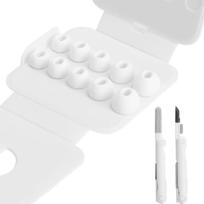 Set van 10 Siliconen Oorkussens voor AirPods Pro 3 (2025) met Schoonmaakpen - Antislip Oorkussens in XXS / XS / S/M/L - Huidvriendelijke Oordopjes met Stofbescherming en Opbergdoos