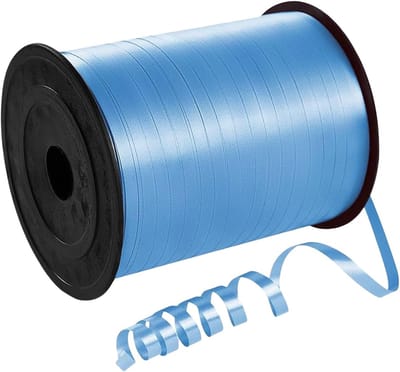 500 yard blauw krullint 5 mm voor ballonnen, 457 m glanzend gekrompen ballonlint, ballonkoord, feestkrullinten voor geschenkverpakking, knutselen, strikken, kerstverjaardag, bruiloftsfeestdecoraties-Sliky:Blauw