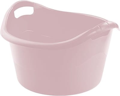 Hega Hogar Grote teil/afwasbak/kuip - kunststof - rond - handvatten - 45 x 27 cm - 18 liter - roze - huishouden/schoonmaak/wasgoed