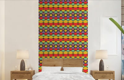 Behang - Fotobehang Vintage - Retro - Kleuren - Patronen - Breedte 120 cm x hoogte 240 cm