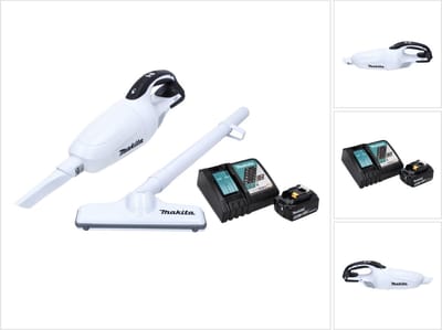 Makita DCL 181 FRG1W Snoerloze stofzuiger 18 V Wit + 1x oplaadbare accu 6.0 Ah + lader