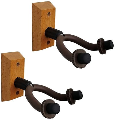 Dailygoody - Wandhouder Gitaarhouder - Walnoot Hout - Eenvoudig te Bevestigen - Geschikt voor Gitaren en Viool - Inclusief Schroeven en Ankers