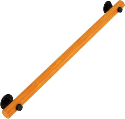 Houten trapleuning - Stevige handgreep - Veilig traplopen - Massief hout - 80 cm - Houtkleur