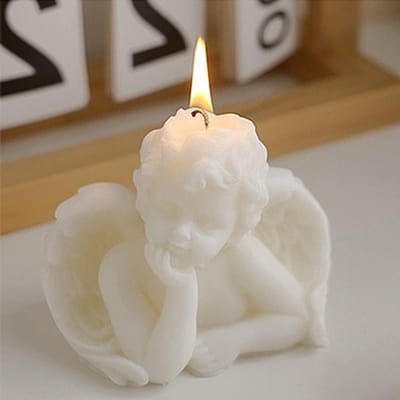 Handgegraveerde Witte Engel Kaarsen - 2 Stuks Soja Geurkaarsen voor Thuisdecoratie, Badkamer en Bruiloft