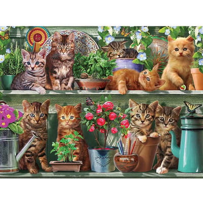 Kit de peinture diamant rond complet, point de croix, paysage de chat Animal, broderie diamant 20X30CM beige
