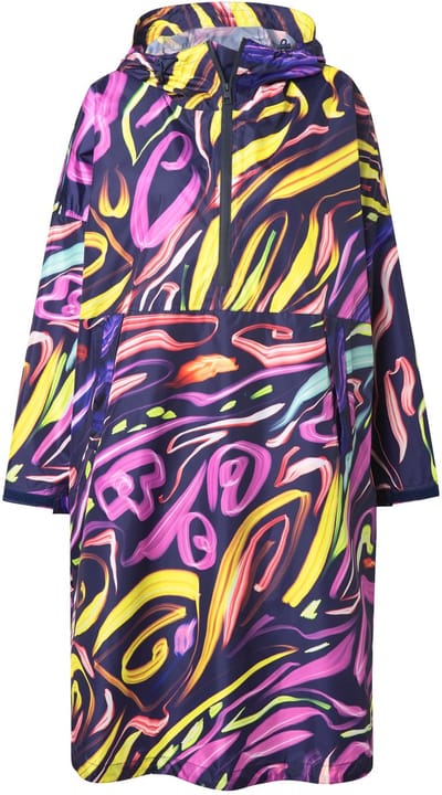 Laurasøn - Dames - Functionele regencape unisex print capuchon - Currygeel - Maat 1
