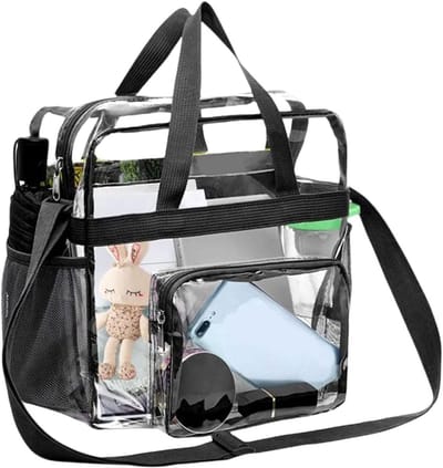 Transparante Tas 30 x 30 x 15 cm van PVC voor Lunch, Boodschappen en Cosmetica, Ideaal voor Evenementen en Winkelen