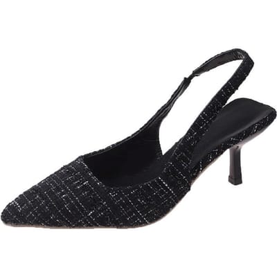 Zoutwater Blauw Puntige Hoge Hak Sandalen voor Dames Achterkant Hol Halfhoofdige Enkele Schoenen Mode Veelzijdige Casual Schoenen 34