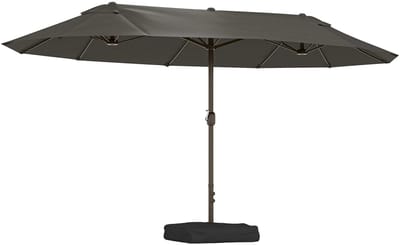Innovastore Parasol - Tuinparasol - Stokparasol - Dubbele Parasol - Rechthoekige Tuinparasol - Terrasoverkapping - XXL - Grijs