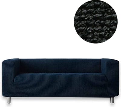 Belmarti® Bankhoes Milos hoge armleuning 190cm tot 230cm breed - Zwart - Extreme Stretch stof - Anti-statische Bankhoezen - Premium kwaliteit