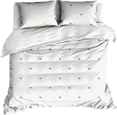 De Witte Lietaer Dekbedovertrek Katoen Satijn Butterflies - Hotelmaat - 260 x 240 cm - Wit