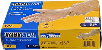 Hygostar TPE wegwerp handschoen transparant - maat L - 200 stuks - latexvrij