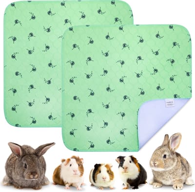 VANESTE Bodembedekking Knaagdieren en Konijnen - Cavia Fleece Liner met Antislip dots - Strooiselmat - Stofvrij - Wasbaar - 75x75 cm - 2 Stuks