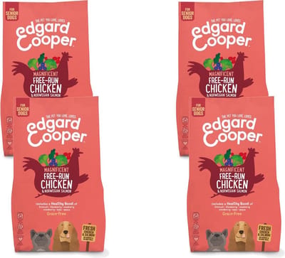 Edgard & Cooper Free-Run Chicken Senior Kip&Zalm&Broccoli - Hondenvoer - 4 x 2.5 kg Graanvrij