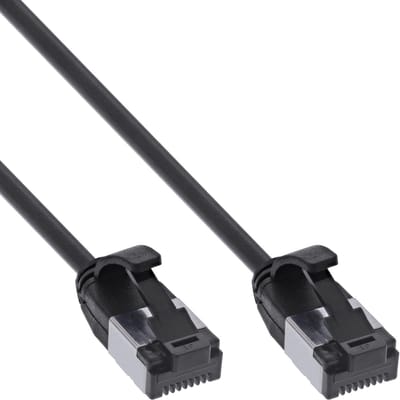 InLine® Patchkabel slim, U/FTP, Cat.8.1, TPE halogeenvrij, zwart, 2m