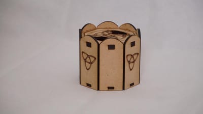 Doosje - "Mandala" - rond  - cadeauverpakking - hout