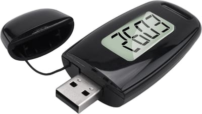 Eenvoudige stappenteller - 3D teller - Dagelijkse activiteit - Geïntegreerde USB - 9x5x3 cm - Zwart