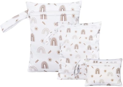 Dailygoods- Wetbag Set - Waterdichte Luiertas - Herbruikbare Natte Tas - 3 Maten - Polyester - Geschikt voor Kamperen/Zwemmen - Opbergzak