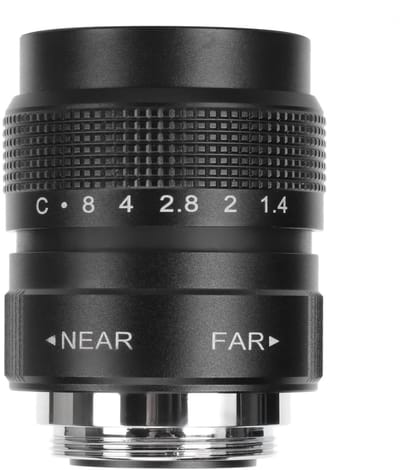 Dailygoods- CCTV-lens 25 mm F1.4 - C-bevestiging - Handmatige Diafragma- en Scherpstelling - Kijkhoek 19,6 - Aluminium/Glas - Geschikt voor Camera's - Filmlens