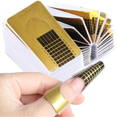 DW4Trading Nagel Sjabloon - Geschikt voor Acryl en Gel nagels - Goud - Recht - 100 Stuks