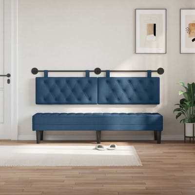 vidaXL - Hangend - hoofdbord - Blauw - Stof
