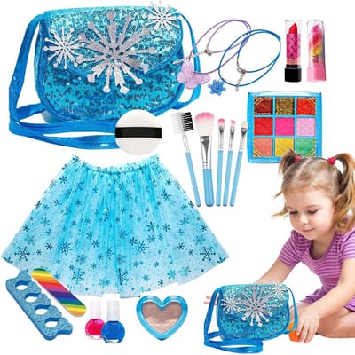Kinderspeelmake-up Koffer - Meisjes Make-up Set - Creatief Spelen - Wasbaar en Huidvriendelijk - 21 x 17 x 8 cm